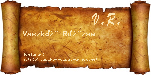 Vaszkó Rózsa névjegykártya